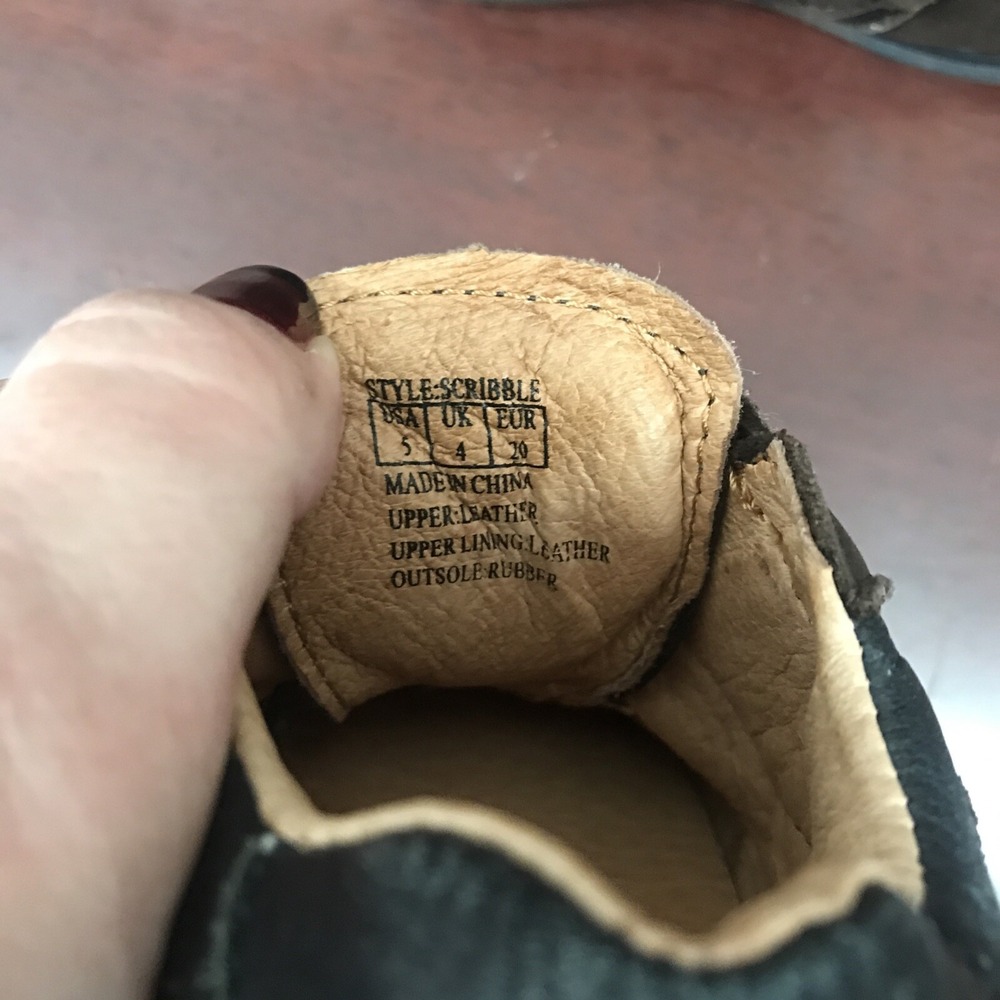 Umi Brown Genuine Leather Crib Infant Shoes Size 5 Baby Boy - Picture 4 of 5